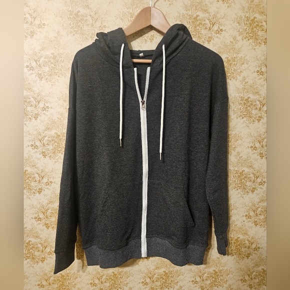 Amazon Tops - NWOT AMAZON  dark Grey zipper hoodie SMALL UNISEX